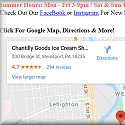 Directions To Chantilly Goods Ice Cream Shop - 200 Bridge Street - Weissport, Pennsylvania 18235