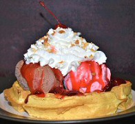 Homemade Waffle Ice Cream Sundae Near Jim Thorpe Lehighton Poconos PA At Chantilly Goods